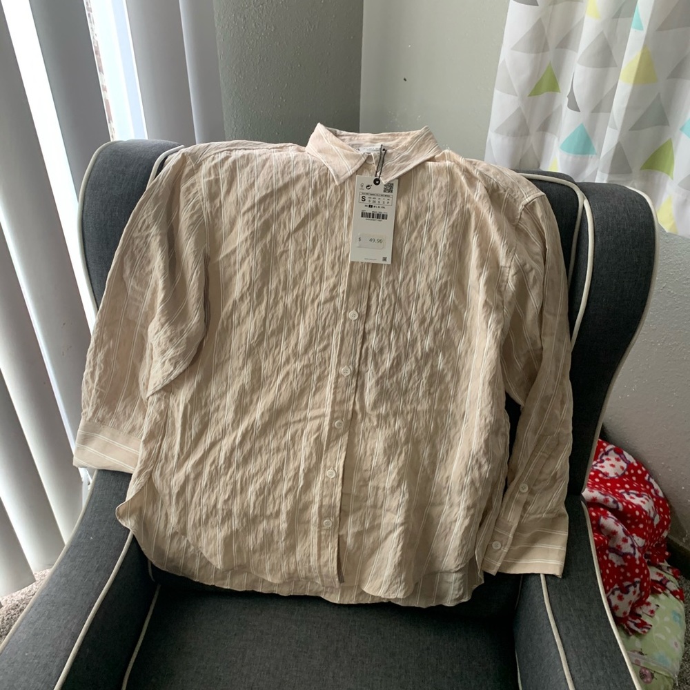 Zara long sleeve button up size smallNew with tags